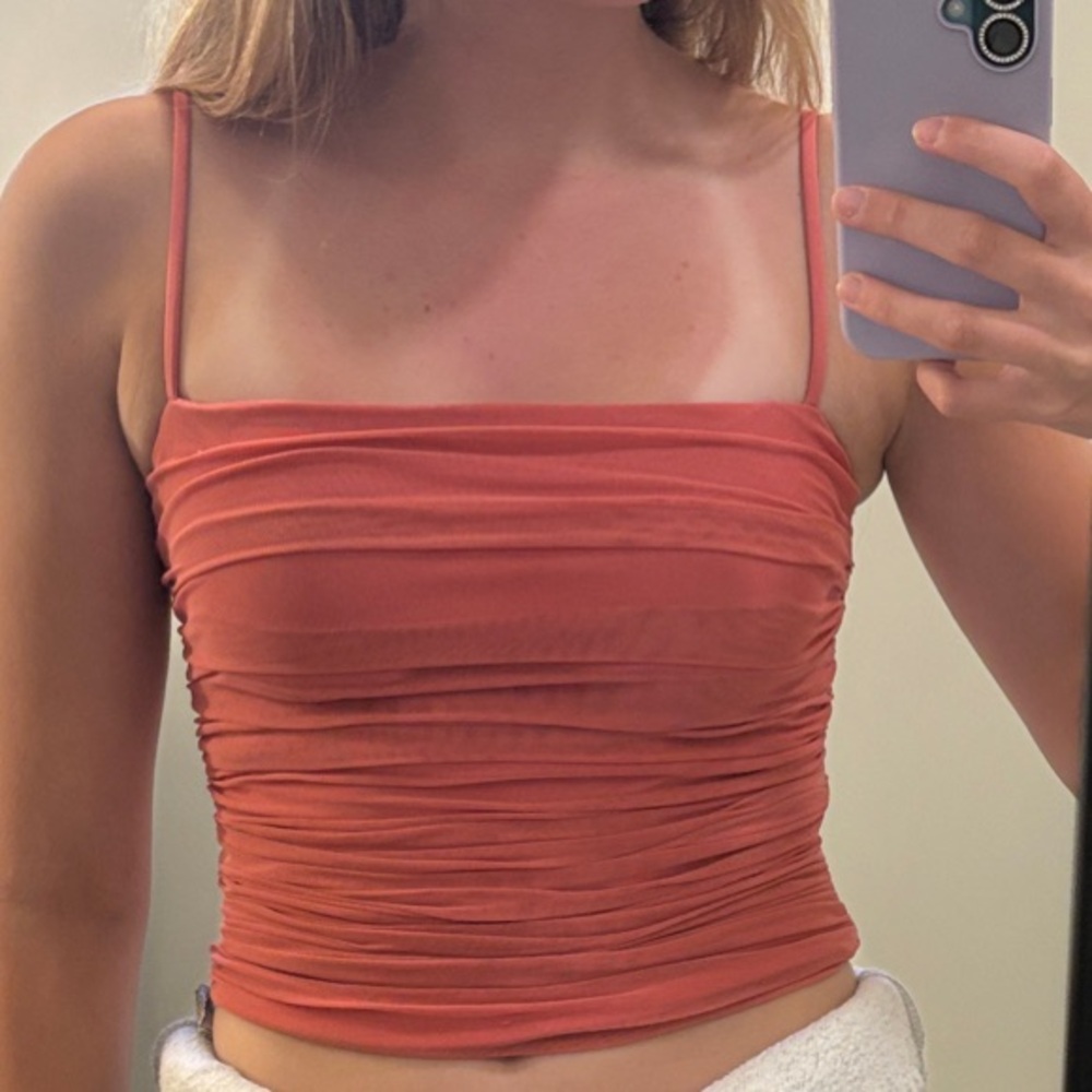 Express Terracotta Spaghetti Strap Tank Top